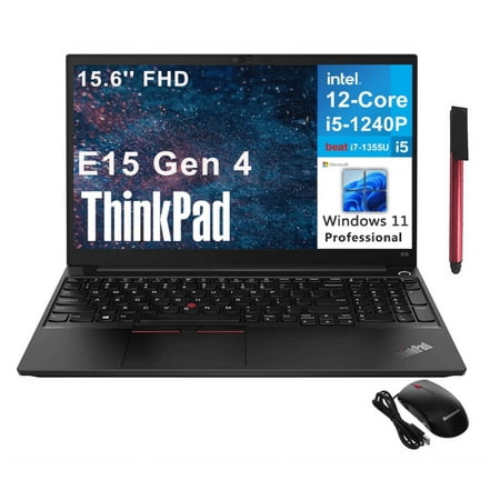 Lenovo ThinkPad E15 Gen 4 15.6" FHD Business Laptop Computer, 12th Gen Intel 12-Core i5-1240P (Beat i7-1355U), 40GB DDR4 RAM, 1TB PCIe SSD, WiFi6, Bluetooth 5.1, Thunderbolt 4, Windows 11 Pro
