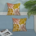 thumbnail image 5 of Summer Outdoor Pillow Covers 18x18 Coral Mustard Yellow Pink Palm Throw Pillows for Couch Tropical Leaf Pillowcase Fall Leaves Plant Decorative Cushion Case for Sofa Bed Decorations Set of 2, 5 of 6