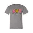 thumbnail image 3 of Peace Love Breast Cancer Awareness Breast Cancer Awareness Men's Graphic T-Shirt, Heather Grey, 3X-Large, 3 of 5