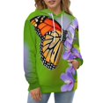 thumbnail image 4 of Monarch Butterfly on Purple Flowers-1 3d Sweatshirts Hoodie Fashion Casual Personality Men's Women Street Hoodie Pullovers Long Sleeve Comfortable Top, 4 of 6