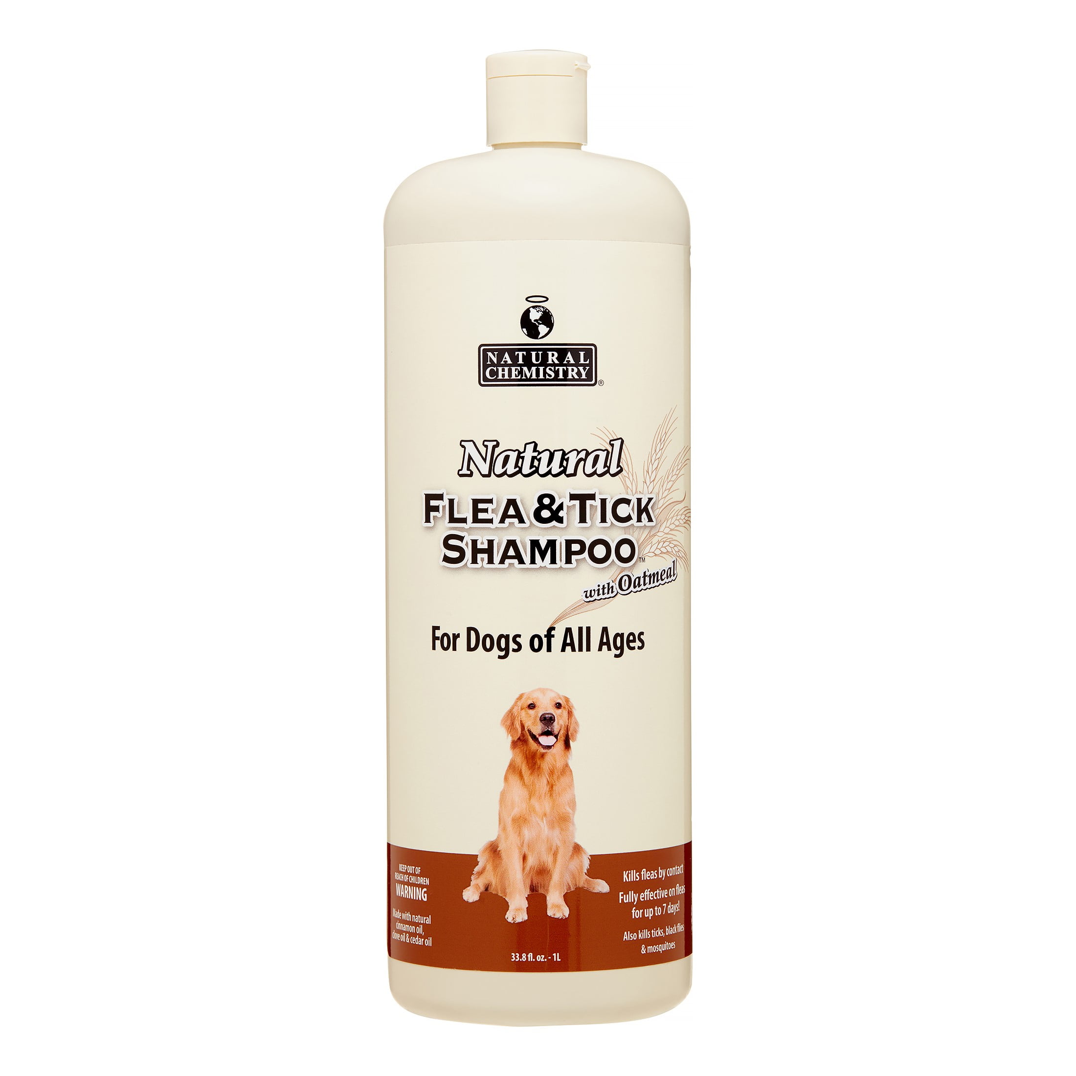 Natural Chemistry Natural Flea and Tick Shampoo for Dogs With Oatmeal 33.8 fl oz