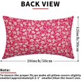 thumbnail image 3 of Hot Pink Beige Daisy Floral Lumbar Pillow Covers 12X20 Inch Vintage Flowers Pillow Cases Set of 2 Preppy Block Print Cotton Linen Throw Pillows Farmhouse Decor For Sofa Couch Porch Cushion Outdoor, 3 of 6