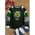 thumbnail image 2 of T-Shirt de Baseball à Blocs de Couleur pour Femmes Noël Décontracté à Manches Longues, 2 of 2