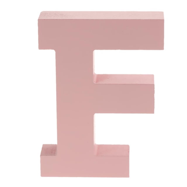 Letras flotantes de madera rosa, números de puerta, letras del alfabeto, letreros para baby shower F