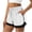 White, variant on BLVB Women's 2 in 1 Running Shorts for Gym Yoga Workout Athletic Shorts High Waist Drawstring Shorts with Liner Pockets