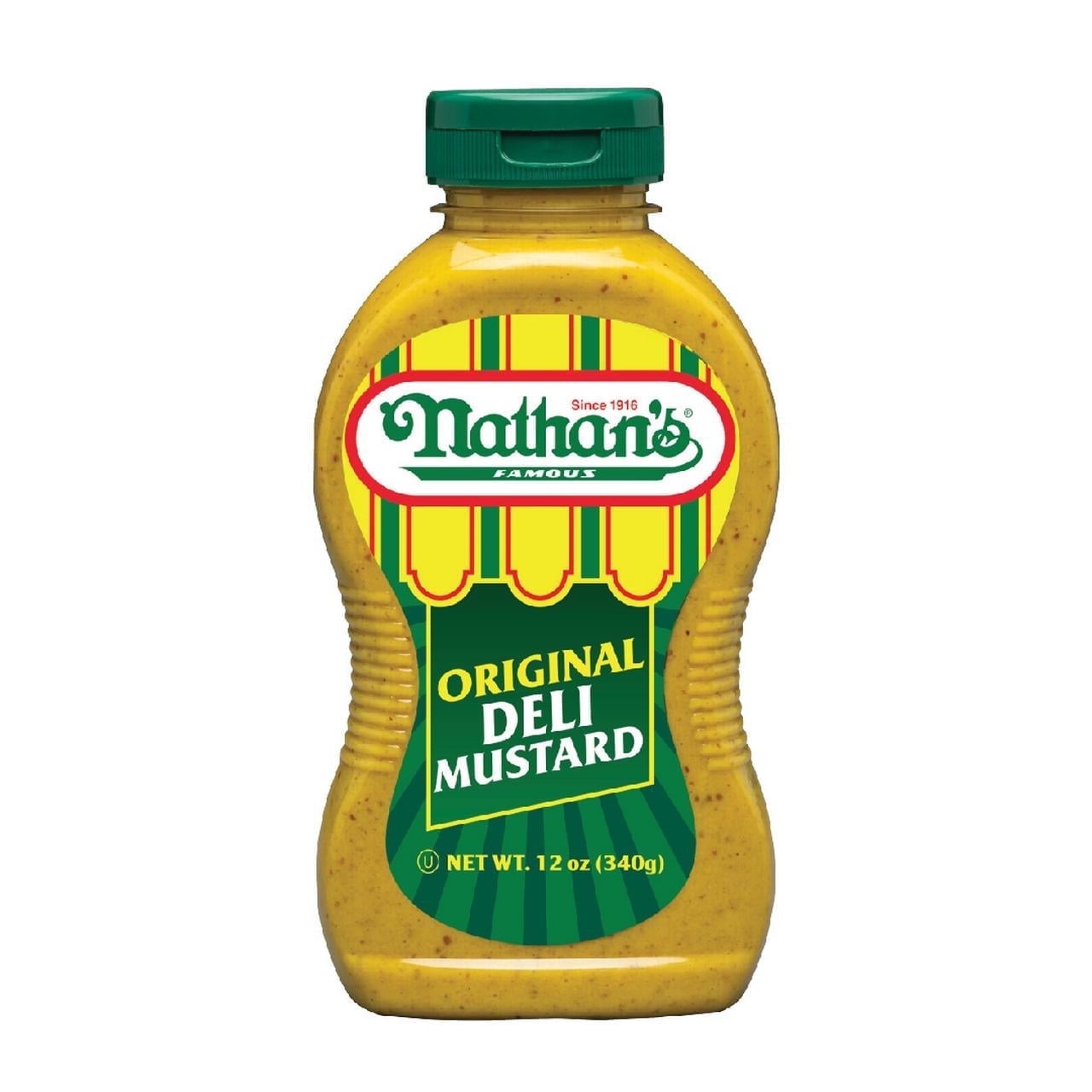 Nathan's Famous Original  Deli Style Mustard, 12 oz Squeeze Bottle, 6 Pack