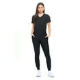 thumbnail image 3 of Natural Uniforms Ultra Stretch Womens Jogger Scrub Set (Black, 2X-Large), 3 of 7