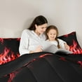 thumbnail image 3 of jejeloiu Red Black Flame Bedding Comforter Set,2D Fire Twin Comforter Sets,Cool Flames Bedding Set For Boys,Breathable Bedroom Decorative Reversible,2pcs, 3 of 8