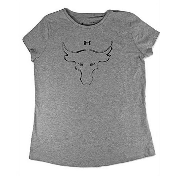Under Armour Womens Project Rock Brahma Bull Tee Shirt L Gray 1352094-035