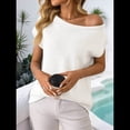 thumbnail image 4 of Suéter de Punto de Corta con Hombros Descubiertos para Mujer, Crema, Talla XL, 4 of 8