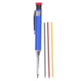 thumbnail image 2 of Carpenter Pencil Kit, Long Nose Hard To Break Robust Mechanical Carpenter Pencil Set Heavy Duty With 12 Refill For Glass For Paper Blue, 2 of 8