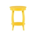 thumbnail image 2 of Bowery Hill Table d'Appoint Ronde Contemporaine en Bois avec Tablette, Jaune, 2 of 12