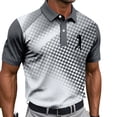 thumbnail image 2 of Fnnxeal Mens Polo Shirts Summer Golf Collared Short Sleeve Graphic Casual Polo Gray Shirts for Men Size 2XL, 2 of 7