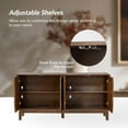 thumbnail image 5 of Tina's Home Walnut Sideboard Buffet Cabinet, 4 Doors & Adjustable Shelves & Solid Wood Legs for Dining Room & Kitchen, 5 of 9