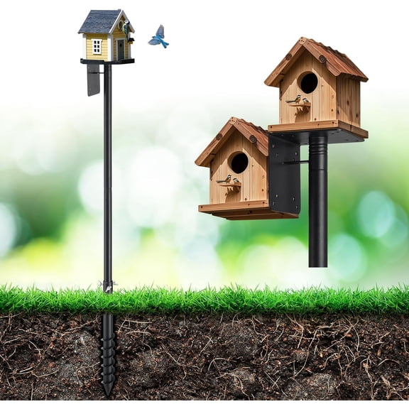 AEASKIEY Bird Feeder Pole, 102" Adjustable Heavy Duty Bird House Pole for Outdoor, Bluebird House, Weather Station.