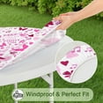 thumbnail image 5 of Pink Breast Cancer Round Fitted Tablecloth with Elastic Edge,Dining Table Cover Waterproof,Outdoor Round Tablecloth for Camping,Dining,Indoor and Outdoor, 5 of 7