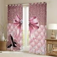 thumbnail image 2 of Erosebridal Pink Bowknot High Heels Curtains and Drapes (52Wx84L),Dreamy Princess Curtains Pack of 2 (52Wx84L),Curtains for Living Room,Bling Room Decorative, 2 of 6