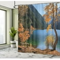 thumbnail image 5 of Ambesonne Fall Shower Curtain, Lake Forest Autumn Tree, 69"Wx75"L, Orange Green, 5 of 5