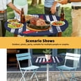 thumbnail image 6 of Elastic Fitted Round Tablecloth, Navy Blue Hockey American Flag Waterproof Stretch Table Cover for 45"-54" Tables, Vintage Abstract US Flag Washable Outdoor Tablecloths for Patio, Picnic, Camping, 6 of 9