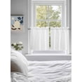thumbnail image 4 of Half Window Curtain 36 Inches Long, Pure White Window Treatment Curtain Drapes, Simple Solid Color Small Tier Curtains for Bathroom Over Sink, 27.5"x36", 2 Panels, 4 of 7