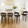 thumbnail image 2 of Dycanpo 26”Bar Stools Swivel, Wood Counter Height Bar Stools for Home Kitchen, Black, 2 of 6