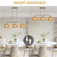 thumbnail image 4 of Modern Rattan Chandelier Fixture Kitchen Island Hanging Ceiling Lights for Dining Room, 4 of 10
