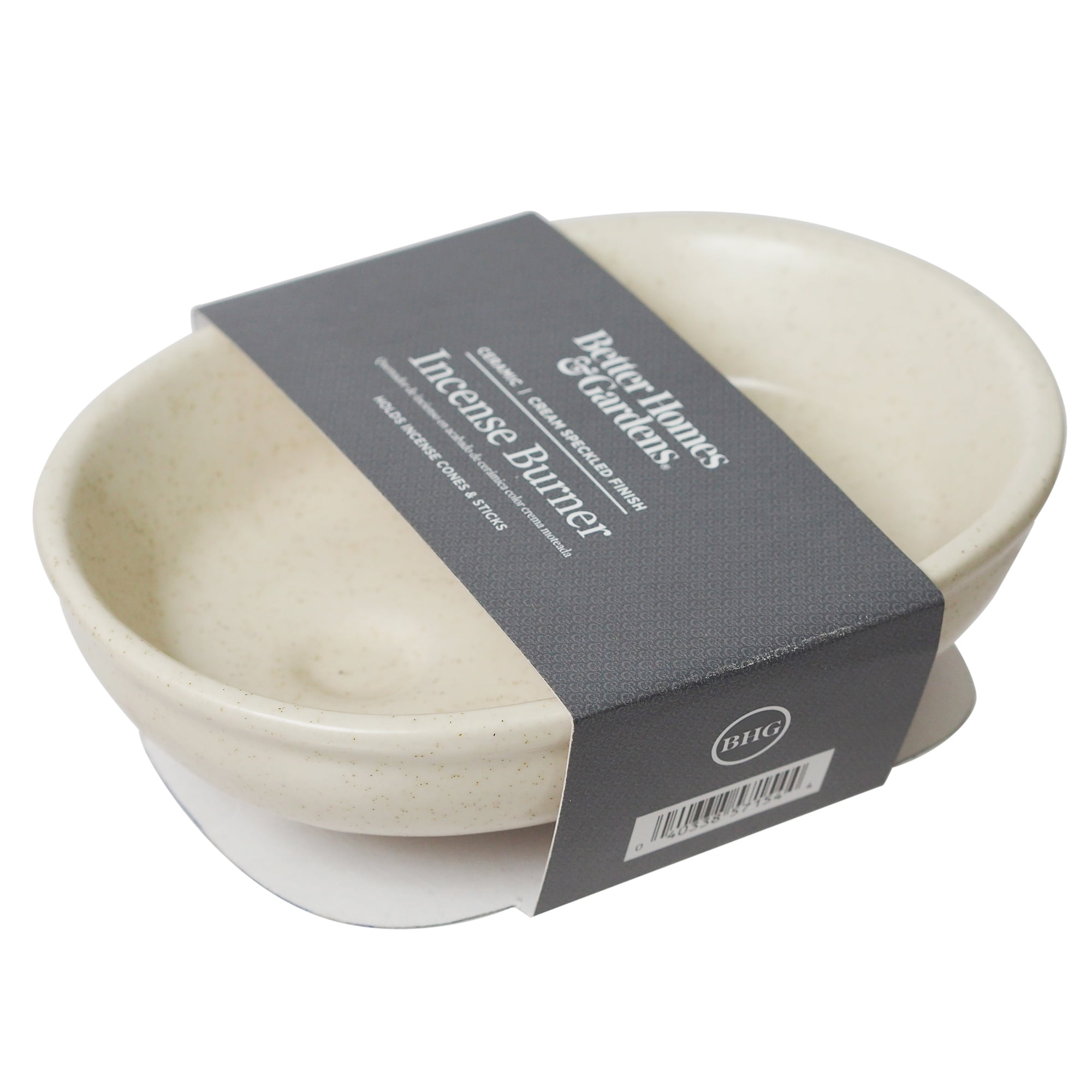 Better Homes & Gardens Premium Cream Speckled Ceramic Incense Stick and Cone Holder