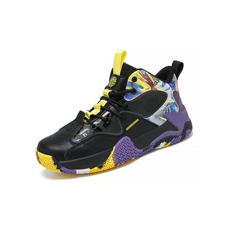 

Daeful Womens Basketball Shoe Lace Up Athletic Shoes Round Toe Sneakers Gym Comfort Breathable Cushioning Sport Sneaker Black 5.5