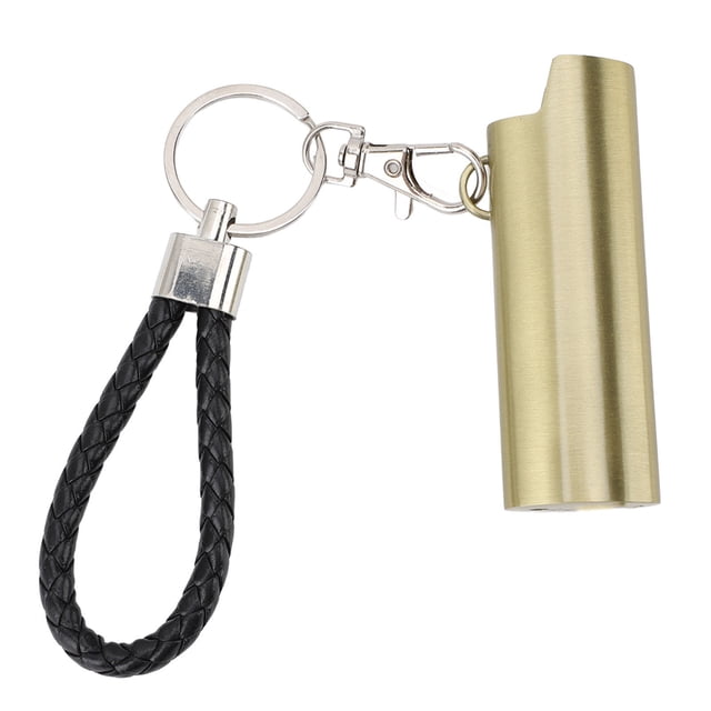 Lighter Holder Keychain, Classic Aluminum Alloy Lighter Cover Key Chain with Spring Clip Smoking Accessories for Decorating Keys Backpack Purses