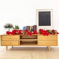 thumbnail image 6 of 6.5 ft Christmas Poinsettia Garland String Light Artificial Poinsettia String Light 10 Led Velvet Flower String Light Christmas Tree Garland Decor, Battery Operated with Red Berries and Holly Leaves, 6 of 8