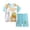 Light Blue, variant on Pajamas for Baby Girls Boys Pajamas Set Cute Print Crew Neck Short Sleeve T-Shirts Elastic Waist Shorts for 2t 3t 4t 5t 6t 7t Summer Pjs Kids(18-24 Months,Khaki)