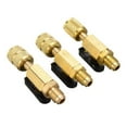 thumbnail image 1 of 3Pcs/Set Brass R410A Refrigerant Straight Ball Valves AC Charging Hoses Brass 1/4" Male To 1/4" / 5/16" Female Valve ,Long Lasting, 1 of 9