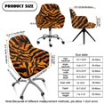 thumbnail image 7 of Xoenoiee Tiger Skin Pattern Velvet Curved Back Dining Room Chair Covers with Arms Stretch Swivel Bar Stool Chair Slipcover, Removable Vanity Kitchen Office Desk Armchair Protector Covers, 7 of 7