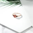 thumbnail image 4 of Gem Stone King 10K Rose Gold Ecstasy Mystic Topaz Black Diamond and White Diamond Accent 3-Stone Engagement Ring for Women (1.17 Cttw, Round 6MM, Gemstone November Birthstone, Size 5.5), 4 of 5