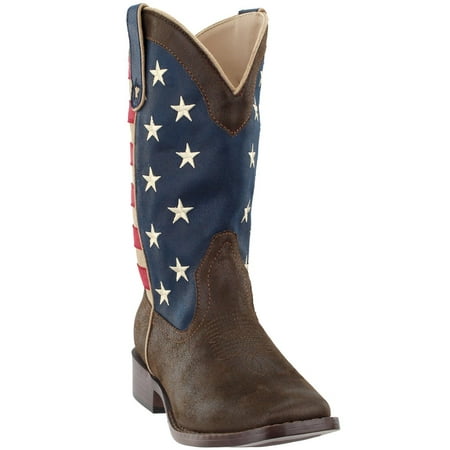 

Roper Womens American Patriotic Square Toe Casual Boots Mid Calf Low Heel 1-2