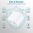 thumbnail image 5 of USB C Charger, Hootek Type C Charging Block with 2 Pack 6FT Type C Cables 25W Dual Port Type C Charger 6FT USB C Block Fast Android Charger Block Phone Charger Block with USB C Charging Cable, Purple, 5 of 8