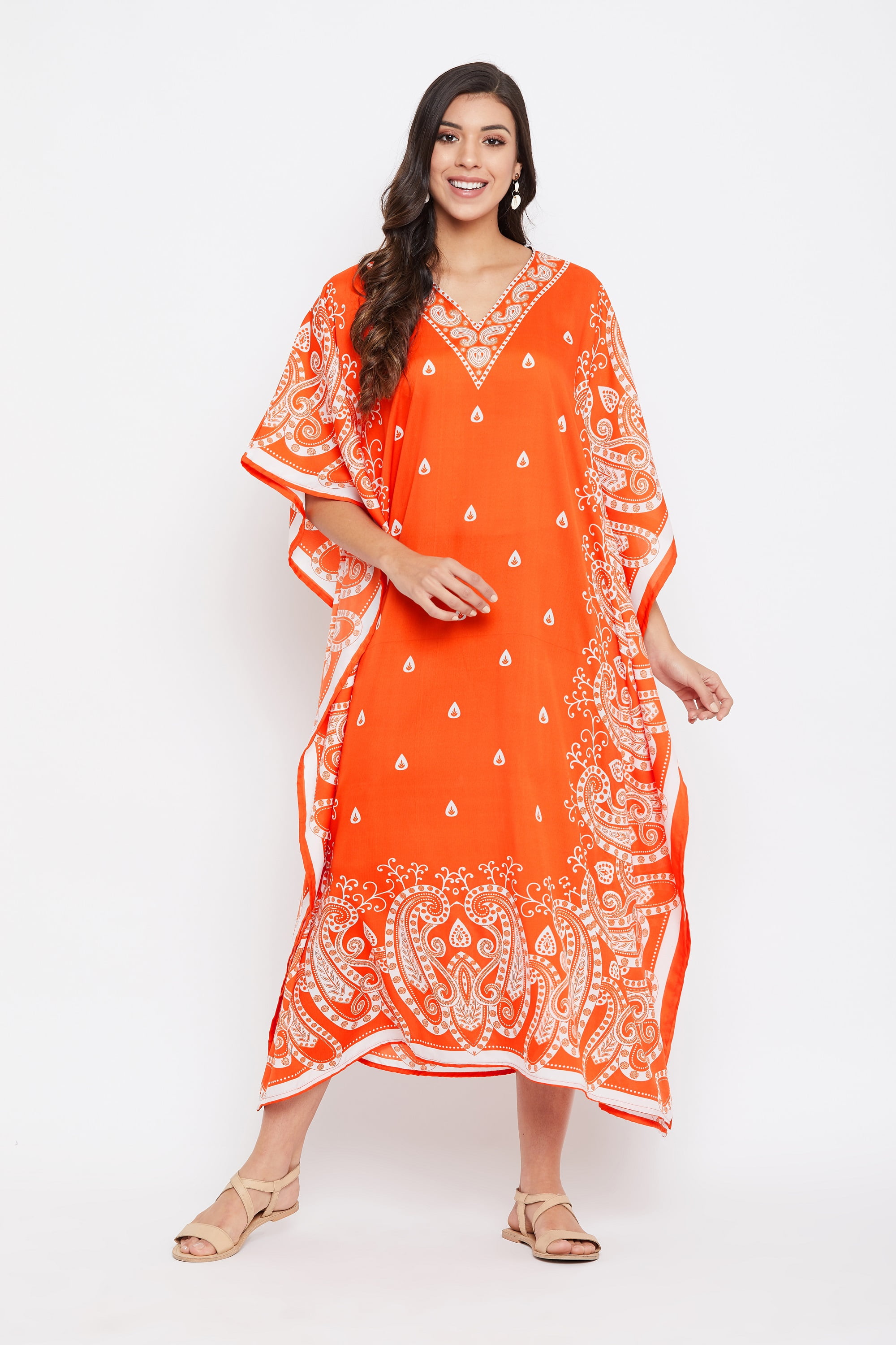 GypsieBlu Gypsie Blu Boho Plus Size Long Kaftans Dress Maxi Kimono