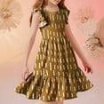 thumbnail image 5 of Eltusu Casual Dresses for Girls, Crewneck Printed Ruffle Sleeve Short Sleeve Summer Dress Yellow Size 5-6 T, 5 of 7