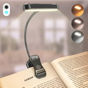 Glocusent Horizontal ET-Head Book Light for Reading in Bed, Eye Caring, CRI 95, 3 Colors & 5 Brightness, Rechargeable Long Lasting Reading Light