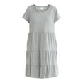 thumbnail image 2 of Time and Tru Women's and Women's Plus Tiered Cotton Mini Dress, Sizes XS-4X, 2 of 4