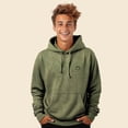 thumbnail image 3 of Dalix Smile Face Embroidered Fleece Hoodie Mineral Wash Long Sleeve Sweatshirt Mens in Olive S Small, 3 of 5