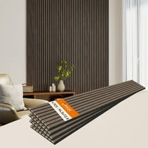 Upick MDF Acoustic Wall Panels, 4 Pack 94.5" x 12.6" 3D Slat Wood Panels for Wall, Soundproof Panels for Interior Wall Decor, Dark Walnut