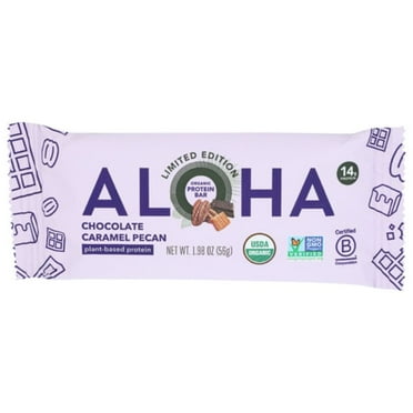 2X - Aloha Organic Chocolate Caramel Pecan Plant-Based Protein Bar 1.98 oz