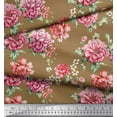 thumbnail image 3 of Soimoi Georgette Viscose Fabric Leaves & Peony Floral Print Fabric by The Yard 42 Inch Wide, 3 of 3