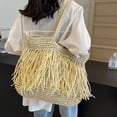 thumbnail image 3 of Yoyauz Women's Grass Woven Beach Bag - Women's Beach Handmade Woven Handbag, Summer Mesh Hollow Shoulder Bag, Suitable for Holidays, 3 of 7