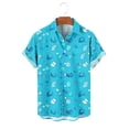thumbnail image 5 of MELDVDIB Mens Summer Vacation Shirts Button-Up Turn-Down Collar Short Sleeve Tops Fashion Casual Tropical Floral Printed Beach Shirts, 5 of 6