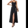 thumbnail image 2 of Vestido de Verano para Mujer, con Estampado Floral, Tirantes Finos, Informal, Bohemio, con Abertura para Playa, y Fluido. Negro XXL, 2 of 6