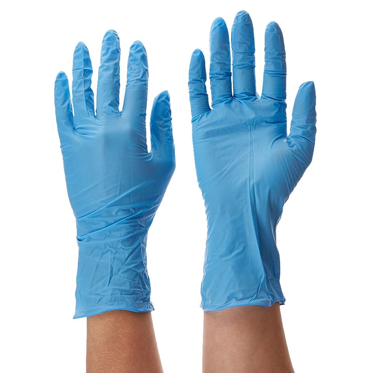 Powder Free Disposable Extra Thick Blue Nitrile Gloves (100-Pack)