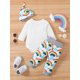 thumbnail image 4 of Baby Boys Girls Bodysuit & Pants & Hat With Cartoon Graphic Baby Clothes Baby Layette Sets, 4 of 5