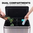 thumbnail image 4 of 2 x 4 Gallon (2 x 15 L) Trash Can, Dual Compartment Waste Bin with Removable Inner Bucket, Stainless Steel Step Rubbish Bin with Soft-Close Lid for Kitchen, Dining Room, 4 of 7